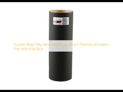 Filme térmico de laminação de toque macio preto personalizado de veludo BOPP com cola de EVA